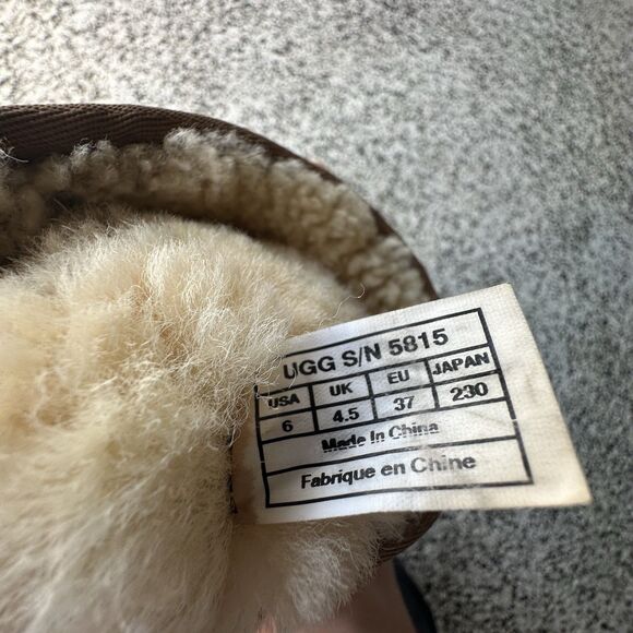 Ugg Classic Tall Boots Womens 6 Chestnut Suede Sheepskin Shearling 5815 Fur - Picture 9 of 9